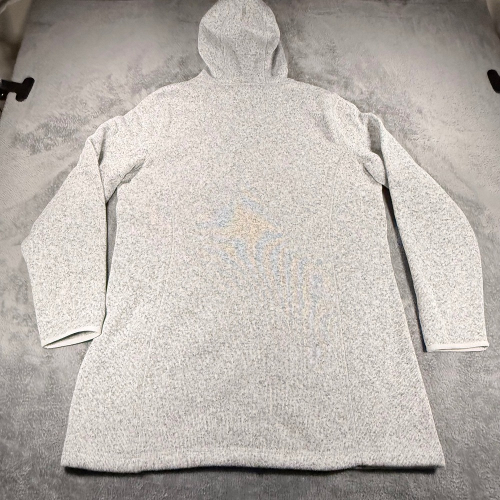 LL Bean Womens XL Sweater Fleece Full Zip Hoodie Light Gray Heather - Picture 2 of 9